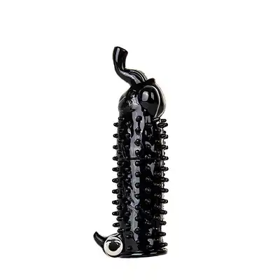 Shots Toys - Elephant Vibrating Penis Extension. Czarna nakładka na penisa w kształcie słonika 