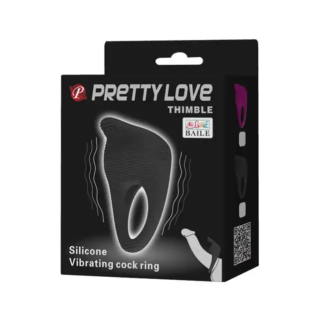 Pretty Love - Thimble. Ring wibrujący z języczkiem. Silikon.