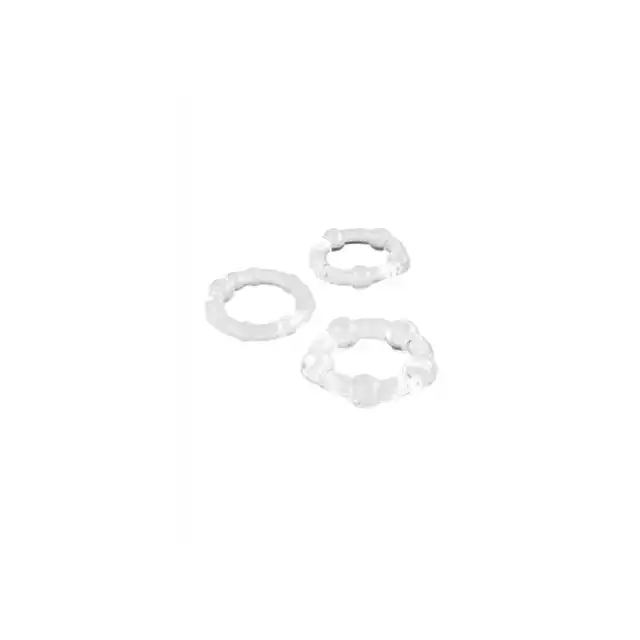 A-Toys - Ring Set Clear x3. Zestaw 3 niebieskich pierścieni erekcyjnych. 