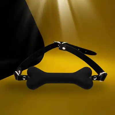 Toyz4Lovers - Easy Dog Gag Black. Czarny knebel w kształcie kości. 