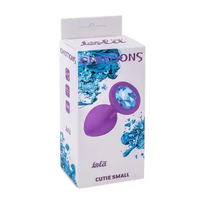Emotions Cutie Small Purple Blue Crystal. Wtyczka silikonowa z błękitnym kryształkiem.