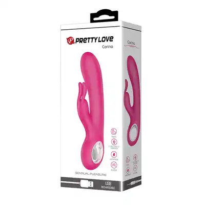 Pretty Love - Carina Pink USB. Modny i subtelny silikonowy wibrator do punktu G z króliczkiem. Top produkt!