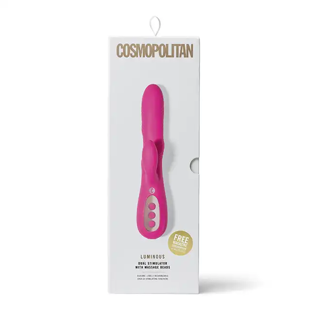Cosmopolitan - Luminous Rabbit Vibrator Pink. Różowy wibrator z kuleczkami. 