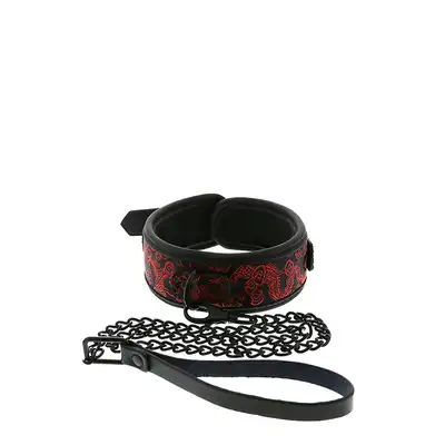 DreamToys - Blaze Deluxe Vollar &amp; Leash. Obroża + smycz z motywem smoka. 