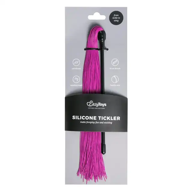 Easy Toys - Silicone Tickler Purple. Fioletowy silikonowy pejcz. 