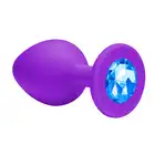 Emotions Cutie Small Purple Blue Crystal. Wtyczka silikonowa z błękitnym kryształkiem.
