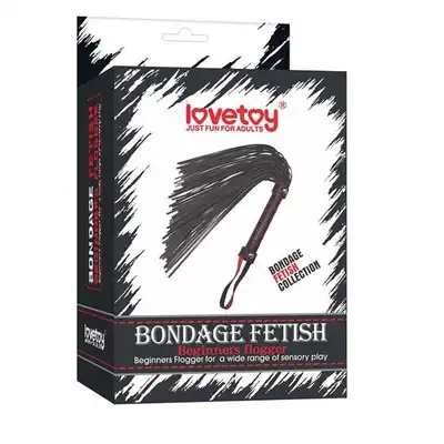 Lovetoy - Bondage Fetish Begginers Flogger. Pejcz dla początkujących. Czarno-czerwony. 