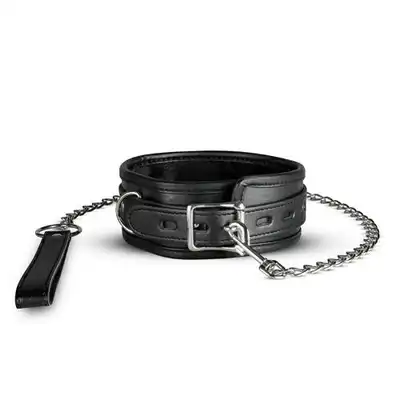 EDC - Colten Collar With Chain. Czarna obroża z łańcuchem 