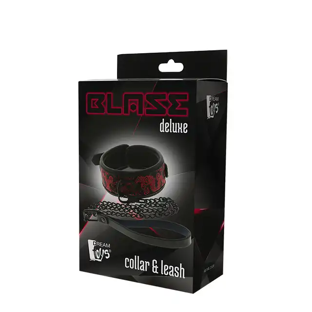 DreamToys - Blaze Deluxe Vollar &amp; Leash. Obroża + smycz z motywem smoka. 