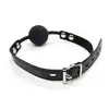 Easy Toys - Ball Gag + Block Black. Czarny knebel z regulowanym zapięciem. 