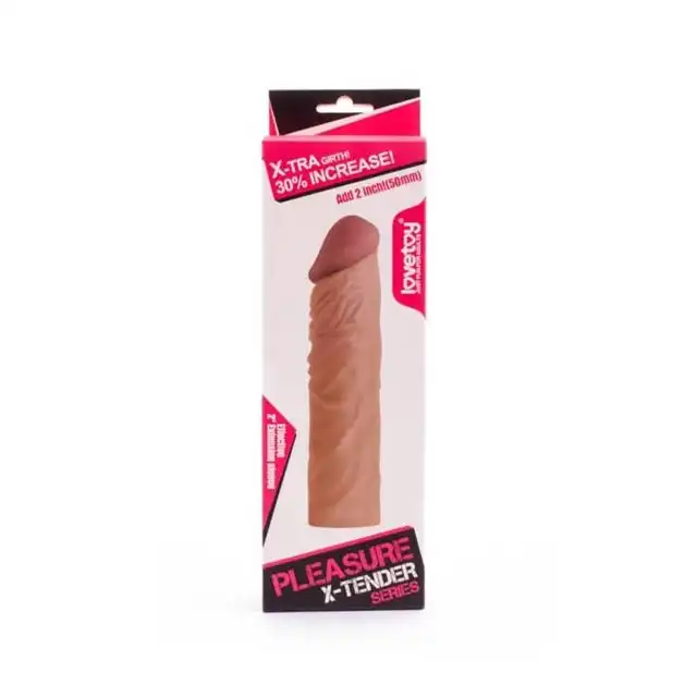 Lovetoy - Pleasure X-Tender 2". Nakładka przedłużająca penisa o 5 cm. Cyberskóra. 