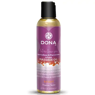 Dona - Scented Massage Oil Tropical Tease 110 ml. Olejek do ciała o tropikalnym zapachu. 