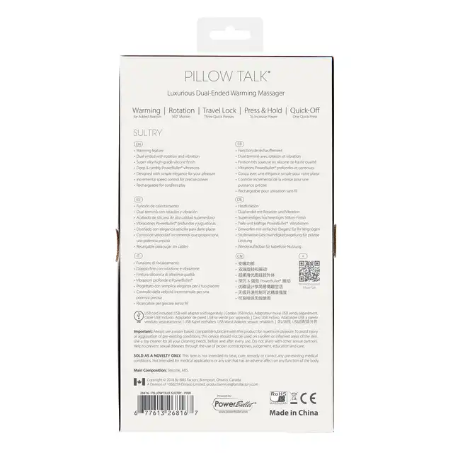 Pillow Talk - Sultry.  Magiczna różdżka z obrotową końcówką. Rozgrzewająca.