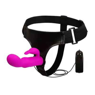Ultra Harness  - Silikonowy damski strapon ze stymulacją łechtaczki. Mega sale!
