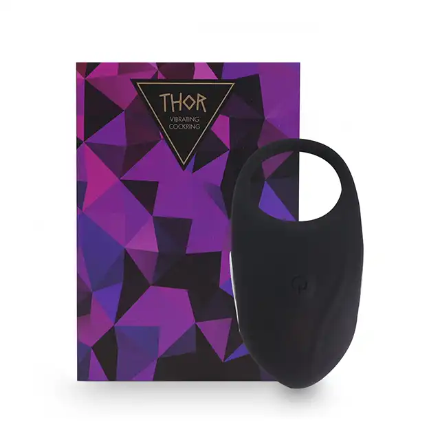 Feelztoys = Thor Cockring Black. Wibrujący ring erekcyjny.