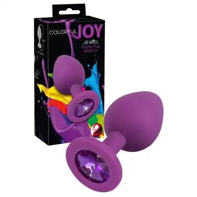 Colorful Joy Jewel P Purple Crystal. Silikonowa wtyczka analna z kryształkiem. 
