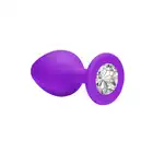 Emotions Cutie Small Purple Clear Crystal. Silikonowa wtyczka analna z kryształkiem.