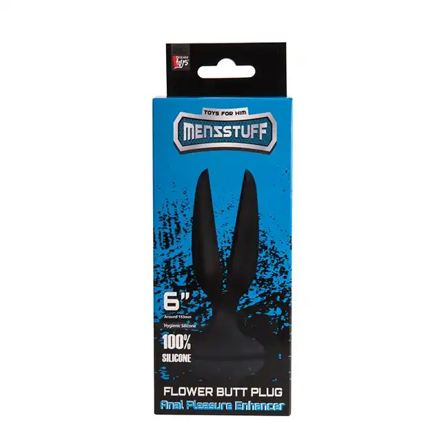 Dream Toys - Super Plug. Menzstuff. Flower Butt Plug 15 cm. Czarny. Rozkwitający.