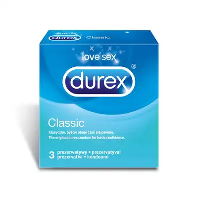 Durex - Classic - Prezerwatywy Easy-on. 3 sztuki.