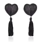 Toyz4Lovers - Heart Nipples Tassels Black. Czarne nasutniki z frędzlami. Serca.