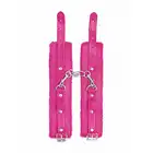 Ouch! - Plush Leather Hand Cuffs Pink. Różowe urocze kajdanki wyścielane pluszem