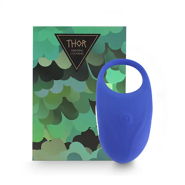 Feelztoys = Thor Cockring Blue. Wibrujący ring na penisa
