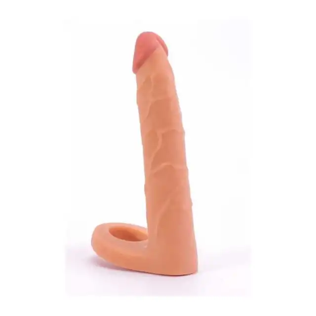 Lovetoy - The Ultra Soft Double 7. Nakładka z cyber skóry na penisa +5 cm