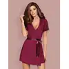 Obsessive - Miamor Robe. Szlafrok i stringi w bordowym odcieniu