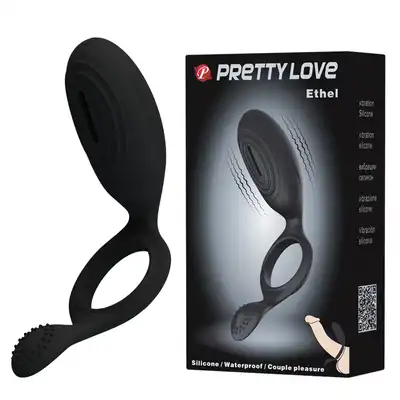Pretty Love - Ethel. Silikonowy ring z 2 stymulującymi wypustkami. Z wibracjami. 