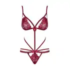 Wonderia body kolor: bordowy S/M. Z delikatnymi kokardkami