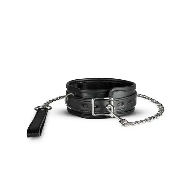 EDC - Colten Collar With Chain. Czarna obroża z łańcuchem 