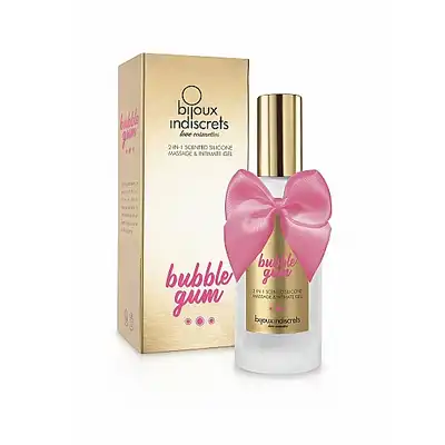 Bijoux Indiscrets - Bubblegum 2 in 1 Silicone Massage &amp; Intimate Gel. Żel do masażu i lubrykant. Mega Sale!