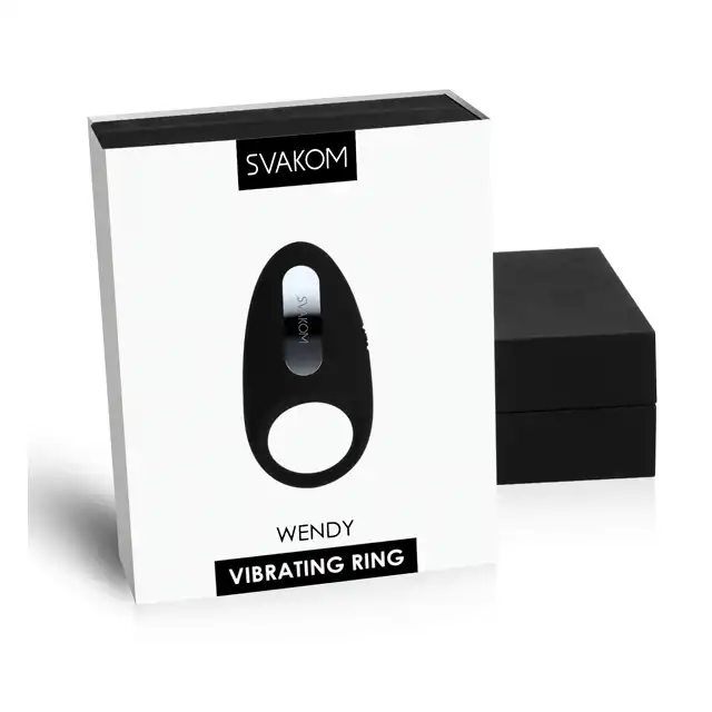 Svakom - Wendy Vibrating Ring Black. Wibrujący ring erekcyjny.