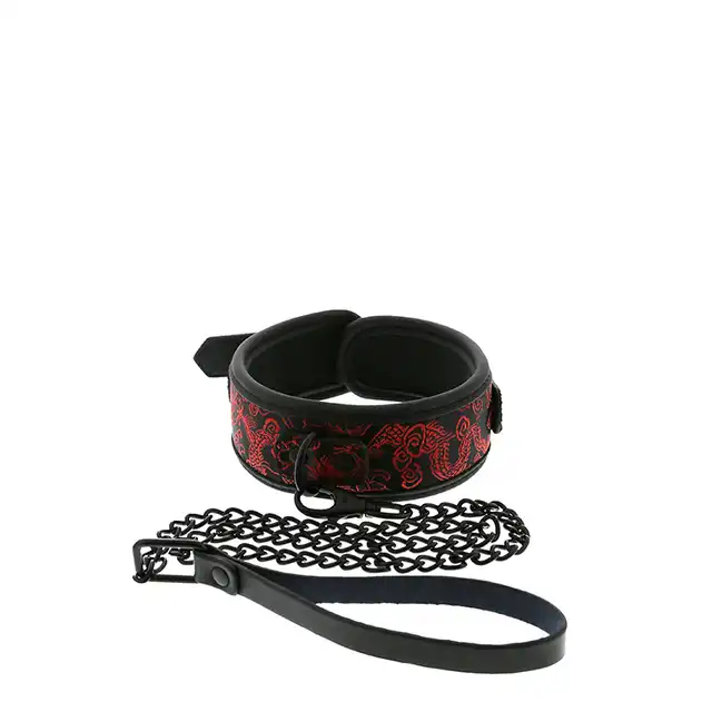 DreamToys - Blaze Deluxe Vollar &amp; Leash. Obroża + smycz z motywem smoka. 