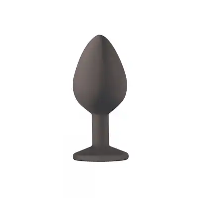 Emotions Cutie Medium Black Crystal. Silikonowa wtyczka analna z kryształkiem. 