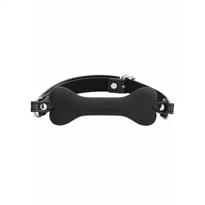 Ouch! - Bone Gag Black. Oryginalny czarny  knebel o kształcie kości 