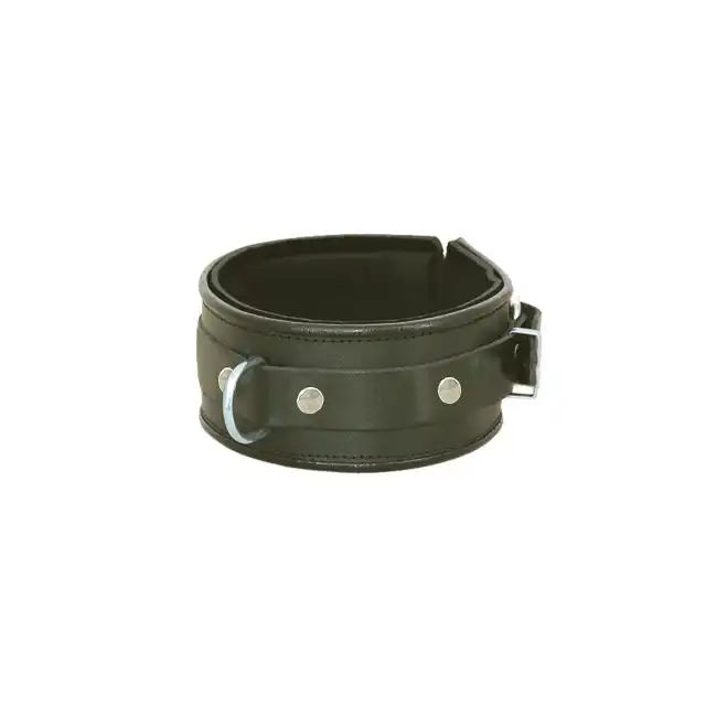 Leder - Obroża z miękkiej skóry wzmocniona nitami. Szeroka na 6 cm