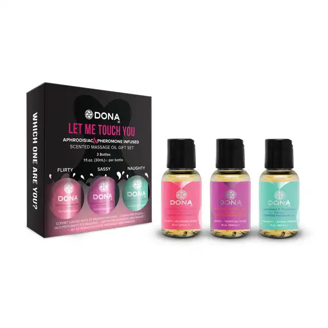 Dona - Massage Gift Set Scented 3x30 ml. Zestaw 3 zapachowych olejków do masażu. 