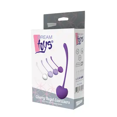 Dream Toys - Cherry Kegel Exercisers 5 szt. Zestaw fioletowych, silikonowych kulek gejszy.