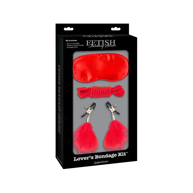 Fetish Fantasy - Lovers Bondage Kit Red. 3 częściowy zestaw BDSM