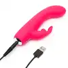 Happy Rabbit - Mini USB Rechargeable. Wibrator ze stymulatorem łechtaczki.