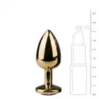 Easy Toys - Metal Butt Plug No.1 Gold/Purple. Wtyczka analna z kryształkiem