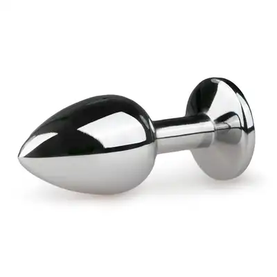 Easy Toys - Metal Butt Plug S Silver/Pink. Metalowa wtyczka analna z kryształkiem. 