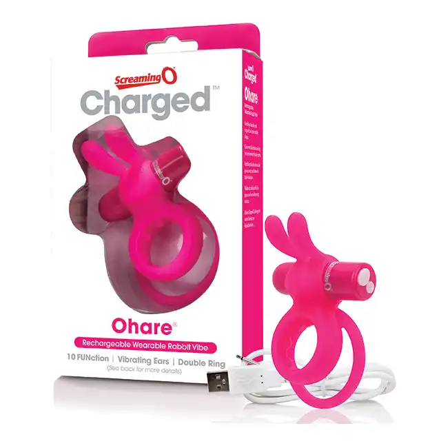 The Screaming O - Charged Ohare Rabbit . Podwójny silikonowy ring na penisa. Mocne wibracje