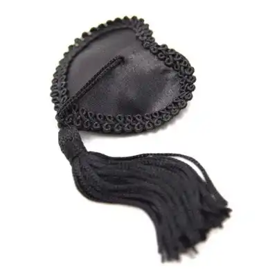 Toyz4Lovers - Heart Nipples Tassels Black. Czarne nasutniki z frędzlami. Serca. Mega sale!