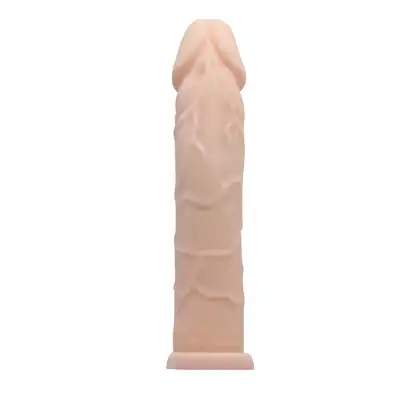 Pretty Love - Penis Sleeve L, Nakładka na penisa z cyber skóry + 5 cm