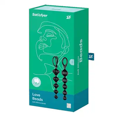 Satisfyer Beads - silikonowe kulki analne 2 szt. Kolor czarny.