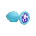 Emotions Cutie Medium Turquoise Purple Crystal. Silikonowa wtyczka analna z kryształkiem.