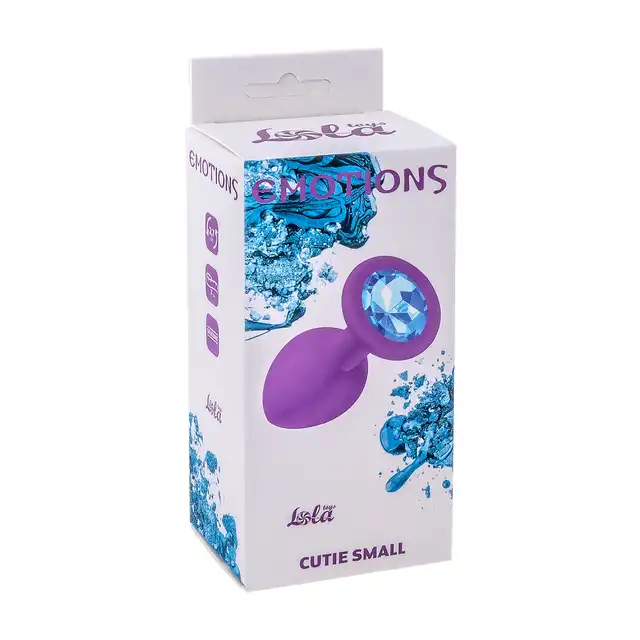 Emotions Cutie Small Purple Blue Crystal. Wtyczka silikonowa z błękitnym kryształkiem.