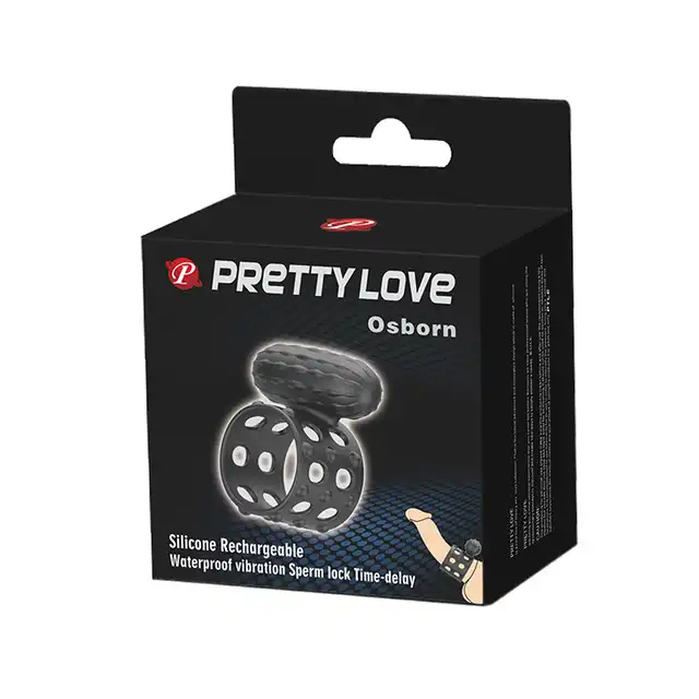 Pretty Love - Osborn. Czarny silikonowy ring z mocnymi wibracjami